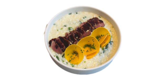 parmesan risotto with duck breast,