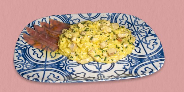 66 Risotto al limone e zafferano con carpaccio di tonno