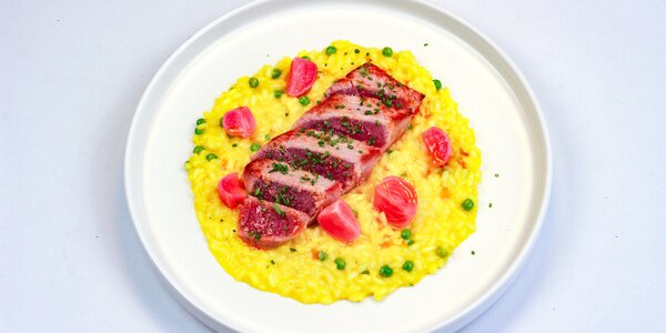 saffron risotto with grilled tuna,