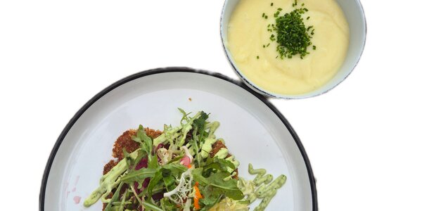 Fried aubergine with basil mayonnaise,