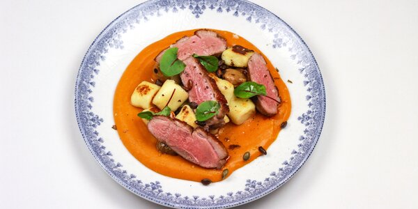 roasted potato gnocchi with chestnuts,