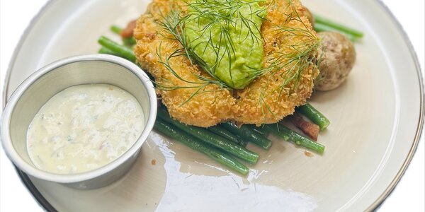 fish patty from salmon and sea bass