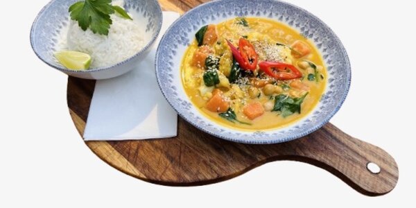 Veggie curry with sweet potatoes,