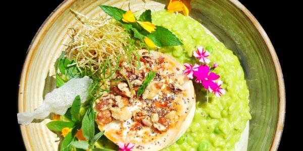 250g Hráškové rizoto s kozím syrom a vlašskými orechami