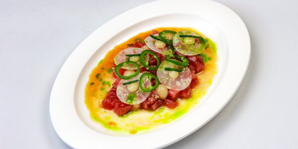 *tuna tartare with pear and yuzu,