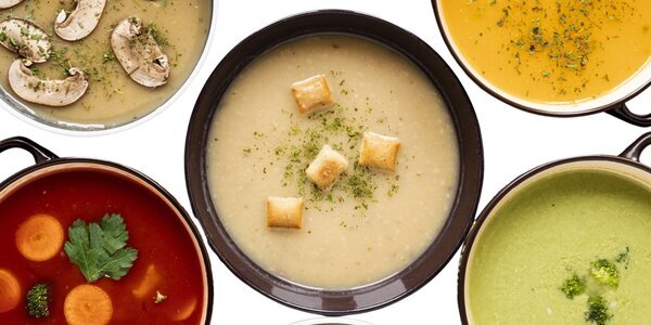 pea soup with sausages,