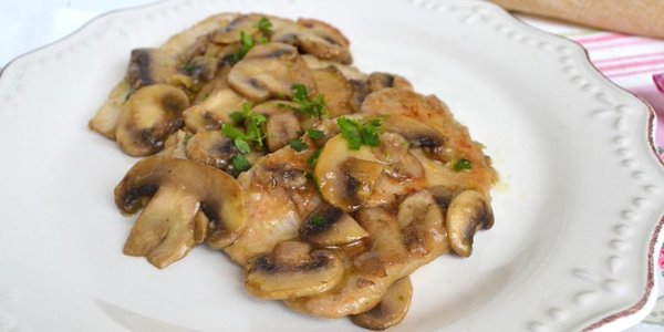 Scaloppe di maiale ai funghi porcini