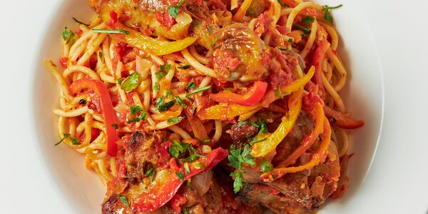 Spicy Nigeria Chicken & Spaghetti 