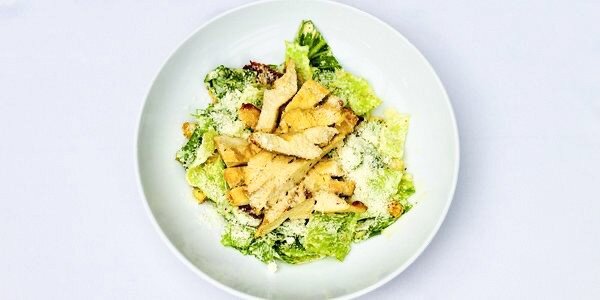 Lettuce with grilled corn fed chicken,