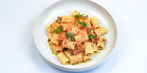 rigatoni with creamy salsiccia ragout,