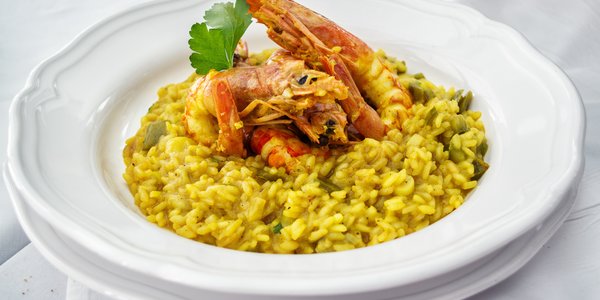 Risotto con zafferano e gamberi