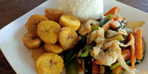Grilled vegetable with sweet banana
