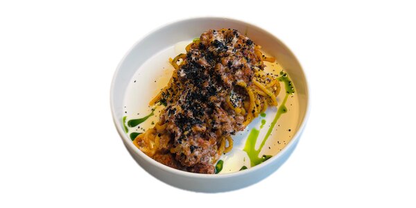 bigoli with bolognese sauce,