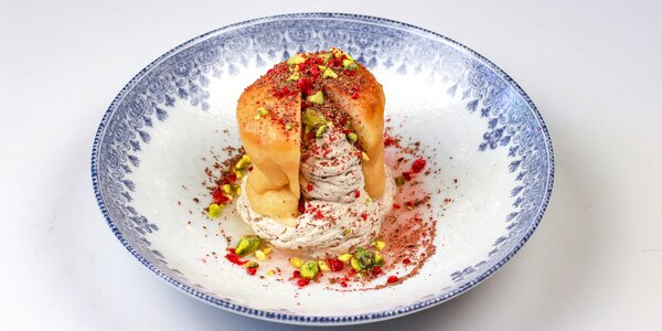 neapolitan sponge cake in citrus syrup,