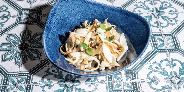 Seppia carpaccio di carciofi e mentuccia 