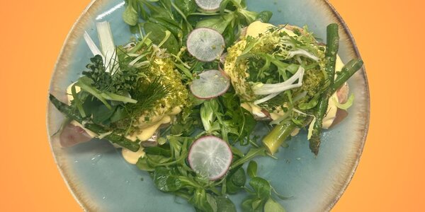 BENEDIKTÍNSKE VAJCIA PROSCIUTTO & ŠPARGĽA 350g