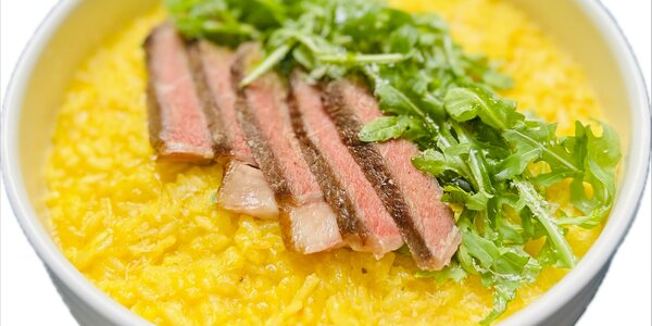 saffron risotto with beef 