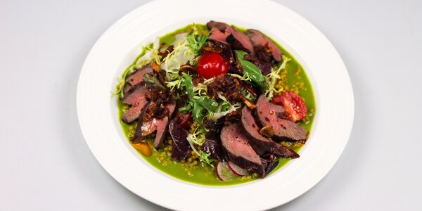 rump steak s listovým šalátom, 
