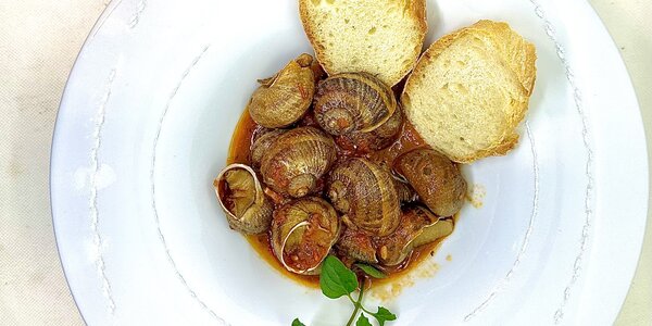 Lumache aspersa Maxima con pancetta nostrana in umido