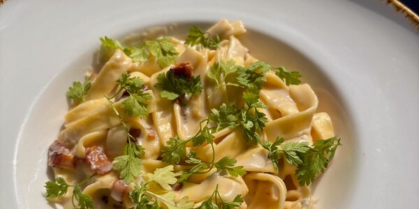 250G TAGLIATELLE, GORGONZOLA,  PANCETTA