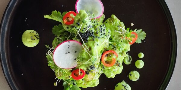 120g Tiger prawns with wasabi dip