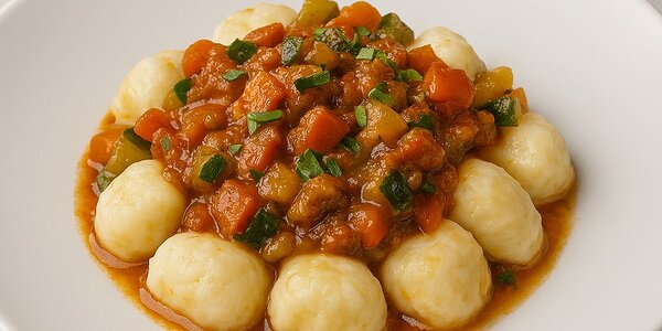 Gnocchi alla ricotta della Latteria DiCrodo, con ragù di verdure