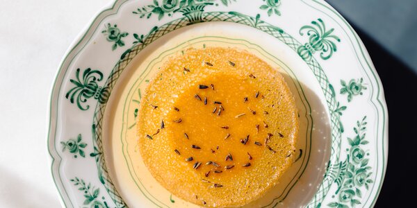 Lavender crème caramel