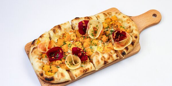 pizzetta s pečenou tekvicou,