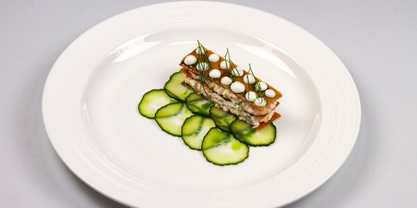 salmon rillettes with pickled cucumbers, 