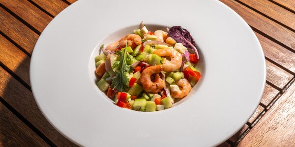 Insalata Greca di Gamberi Rosa 