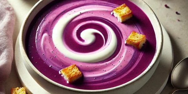 Vellutata di cavolo rosso con yogurt bianco e limone 