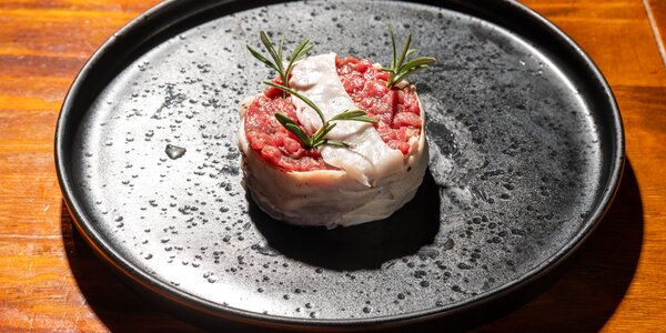 Battuto di manzo castagne lardo di colonnata