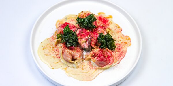 tortelloni filled with roasted beetroot and gorgonzola, 