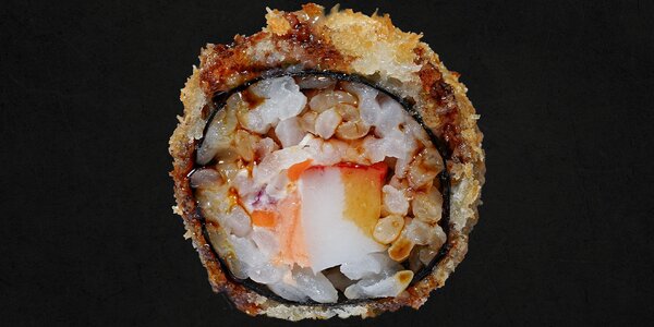 16 - Hotroll salmone, Polpa di Granchio*, philadelphia e salsa teriyaki [8 pezzi]